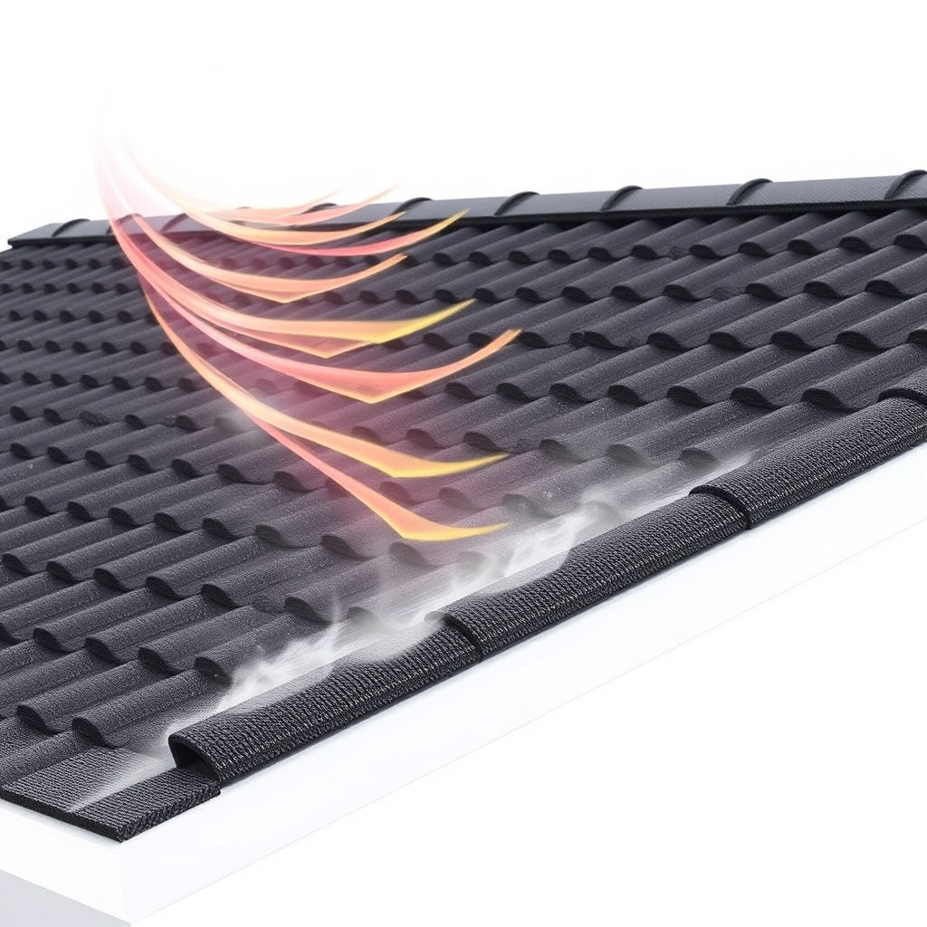 <clean photorealistic photo/illustration showing wind effects on a Wick 40x60 roof with vi